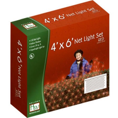 Noma Inliten Noma Inliten 48953-88 HW Red Bulbs Net-Style Light Set; 150 Count 562114